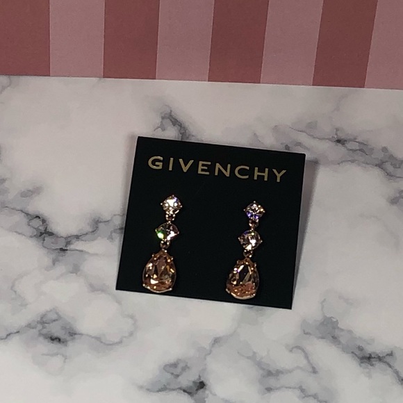 GIVENCHY Rose Gold/Champagne Drop Earrings with Post Backs - Picture 5 of 16